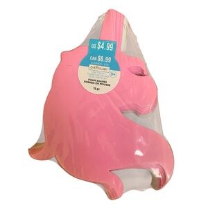 Unicorn Foam Shapes 15 pc Pink and White